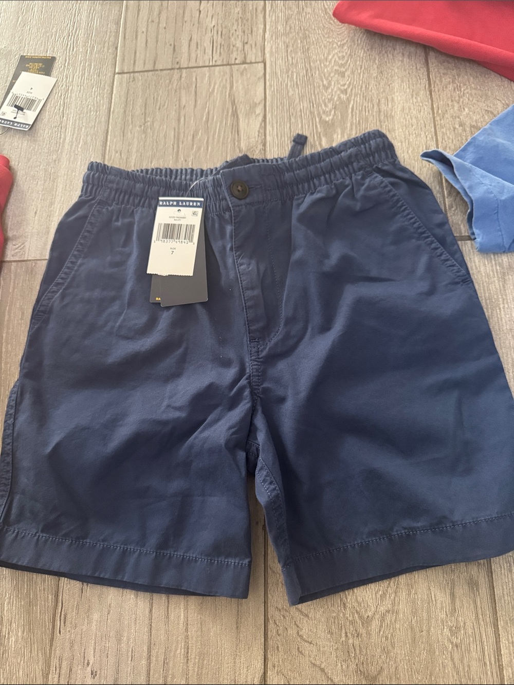 Ralph Lauren Boys Navy Elastic-Waist Cotton Shorts
